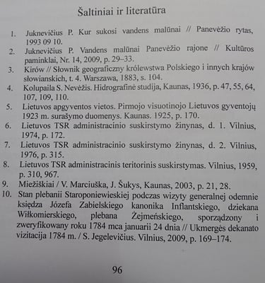 šaltinai praeities tyrimams