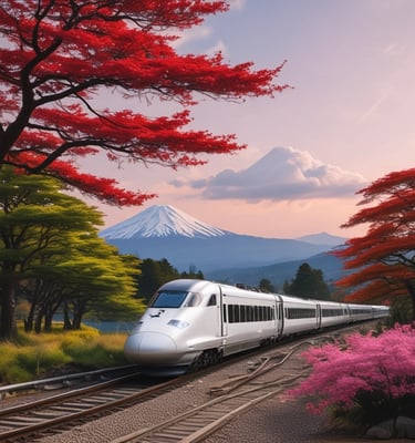 Japon donde el sagrado Monte Fuji observa silencioso cómo los shinkansen tejen el futuro a 320 km/h.