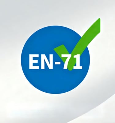 EN-71 compliance icon, symbolizing King Fly's proactive partnership and risk management.