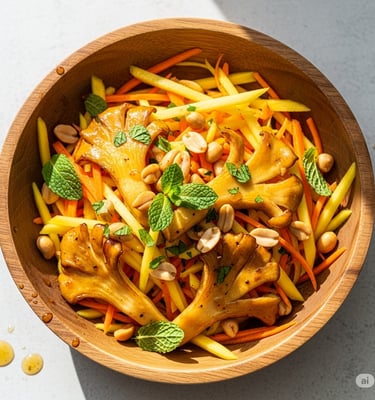 Aam aur Oyster Mushroom Salad (Mango Oyster Mushroom Salad)