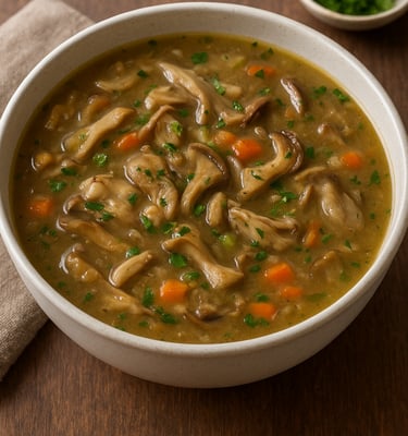 Vegetarian Oyster Mushroom Soup