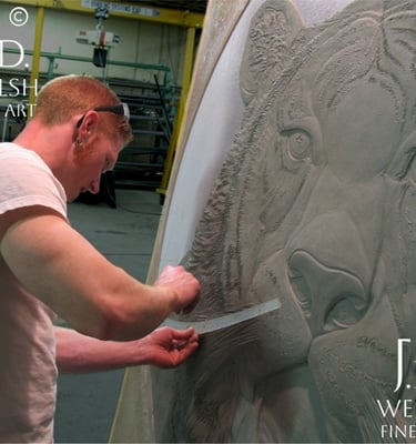 San Fransico Zoo Tiger 60" - clay sculpture - Jeremiah D Welsh