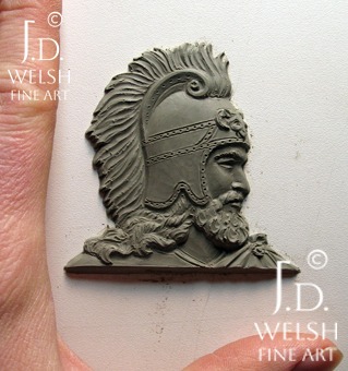 Centurian - 2" - clay sculpture - Jeremiah D. Welsh