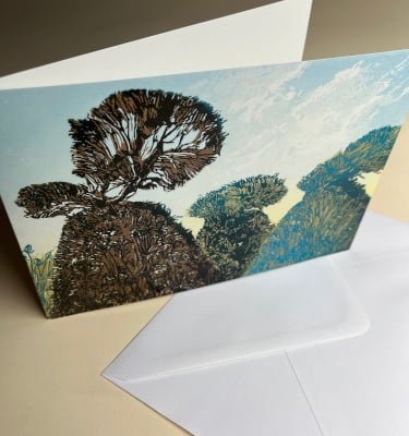 Great Dixter Peacock Garden greetings card