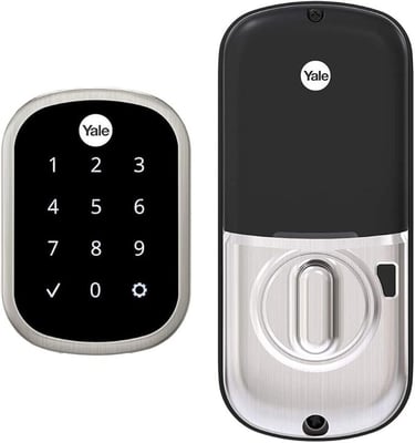 a keyless door lock with a keypadlock and a keypad