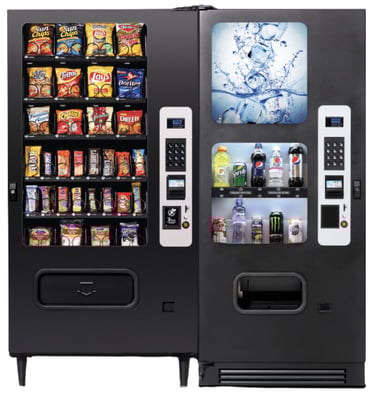 Snack and Cold Beverage vending machines with chips, candy and cold sodas in them Columbia, SC