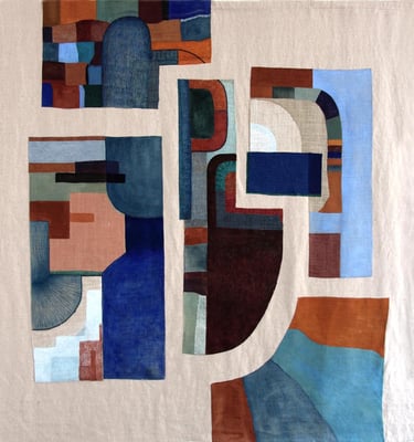 tenture peinte paysage abstrait