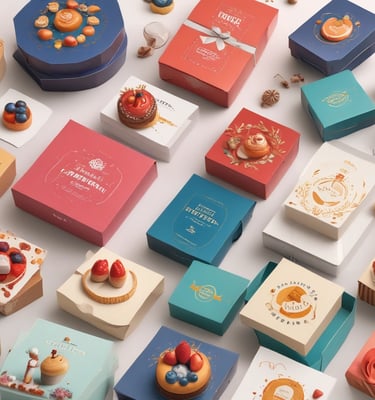 Sleek perfume bottles nestled in custom-designed luxury boxes with soft lighting.
