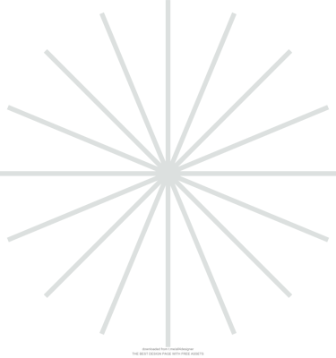 A geometric white sunburst pattern with radial lines centered on a black background.