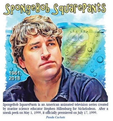 Cachet illustration of SpongeBob SquarePants creator