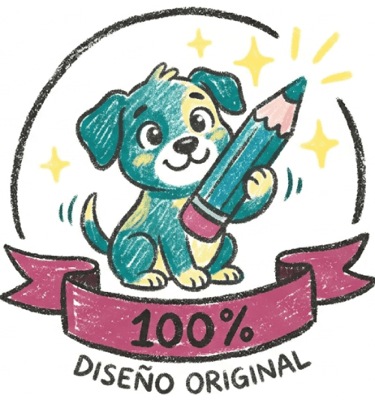 Ilustración de un cachorro adorable sosteniendo un lápiz,