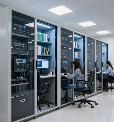 man inside computerized room