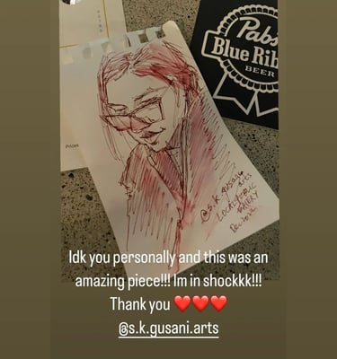 a post by a street sketch recipient of Smeet K Gusani