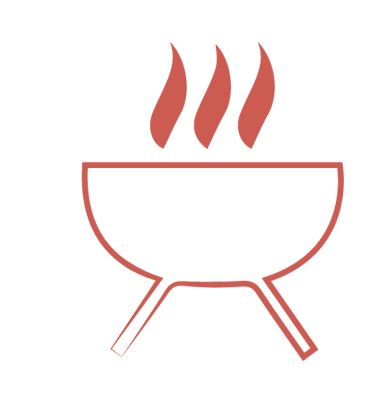 Barbecue bois/charbon dans le jardin à disposition