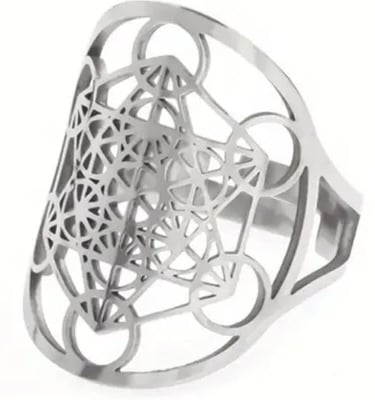 Bague ajustable en acier inoxydable avec nœud celtique et triskell