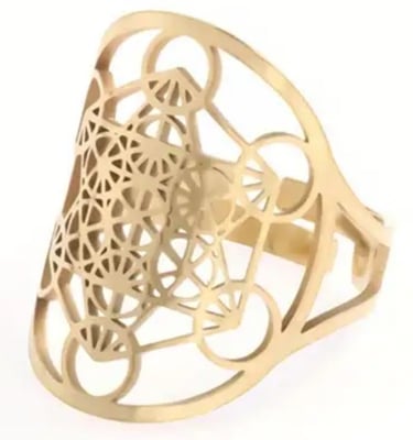 Bague ajustable en acier inoxydable avec nœud celtique et triskell