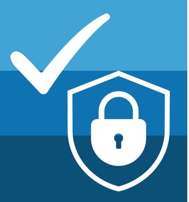 Padlock in shield with checkmark icon representing business security upgrades by Asheville Locksmith Now in Burnsville, NC