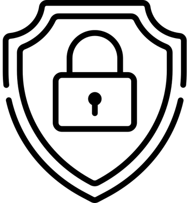 an icon showing a security padlock within a shield