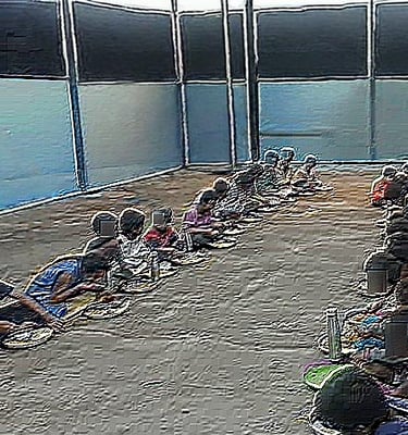 a group of people sitting on a eating place green Way Association