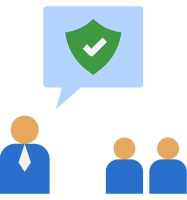 An icon showing individuals at work