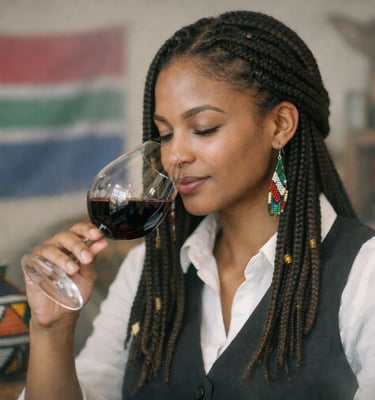 pinotage, mulher degustando vinhos pinotage e verificando se vinho pinotage é bom