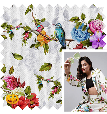 Tropical fabric printing sample with no MOQ requirement