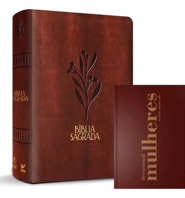 Bíblia feminina NVT de estudo para mulheres com capa luxo marrom
