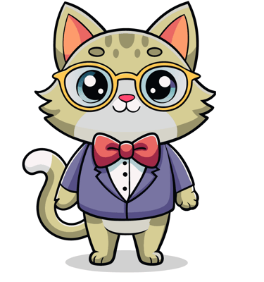 smart cat with glasses