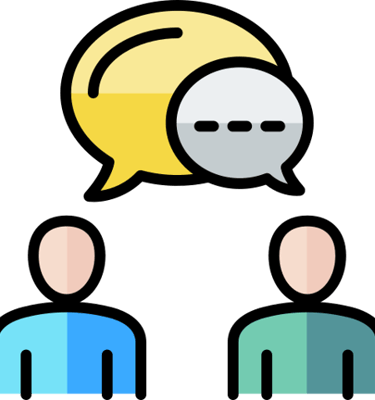 a group of people with speech bubbles