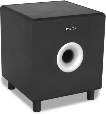 Fenton SHFS08B Potente subwoofer autoamplificado, Color Negro