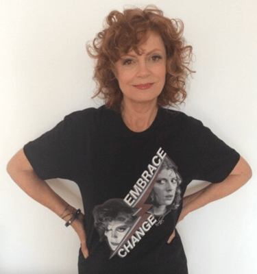 SUSAN SARANDON SUPPORTS LGBTQ DOC BY DESIGNING ROCKY HORROR INSPIRED T-SHIRT