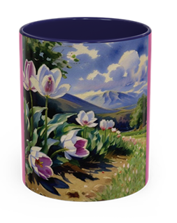 Coffee mug with an illustration from A Bloom for Wiggles