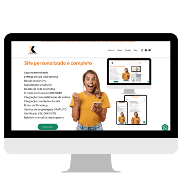 computador mostrando aplicação de site
