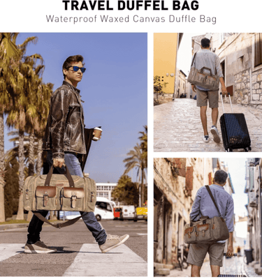 Canvas weekender duffle bag