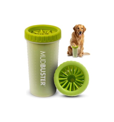 portable dog paw cleaner, mudbuster paw cleaner, paw cleaning solution