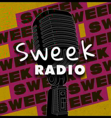 a microphone and a microphone with the words sweek radio
