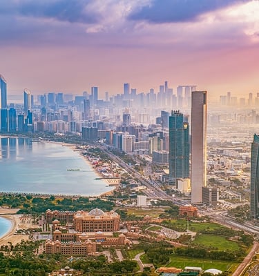 a city skyline with a view of a city