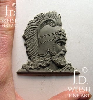 Centurian - 2" - clay sculpture - Jeremiah D. Welsh