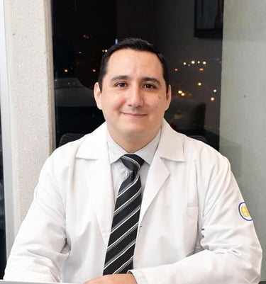 a man in a lab coat and tie dyes a tie