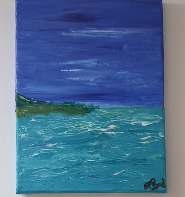 Réf : PAY240623. Crépuscule sur l'océan. 24x33cm. 80€.