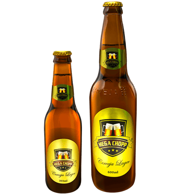 Cerveja Mega Chopp Lager 355ml e 600ml
