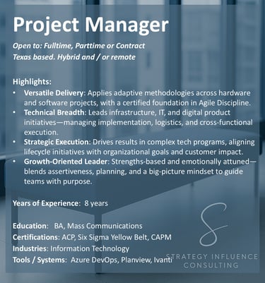 Project Manager for hire
