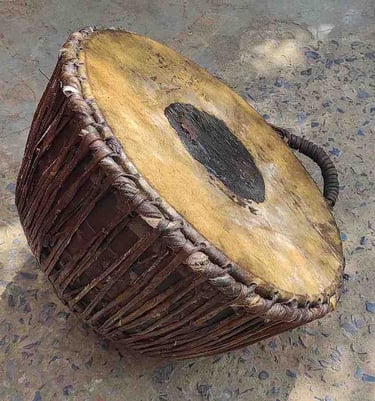 Traditional Indian Kettledrum Nagada – Large Festival Drum Played with Sticks in Temples and Cultural Events