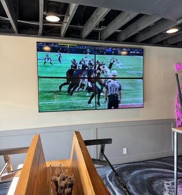 commercial tv video wall in a sports bar