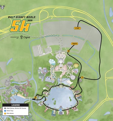 2020 runDisney Walt Disney World Marathon Weekend 5K Course Map
