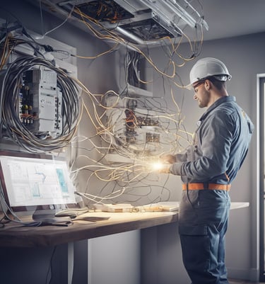 three men sitting while using laptops and watching man beside whiteboard