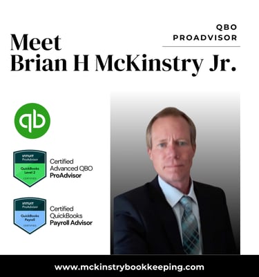 Brian H McKinstry Jr., owner of McKinstry Bookkeeping in Laguna Hills, CA
