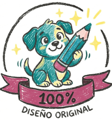 Ilustración de un cachorro adorable sosteniendo un lápiz,