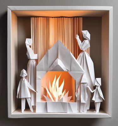 Chimenea con familia