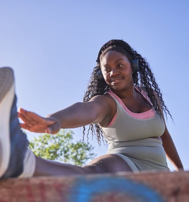 a woman exercise stretching